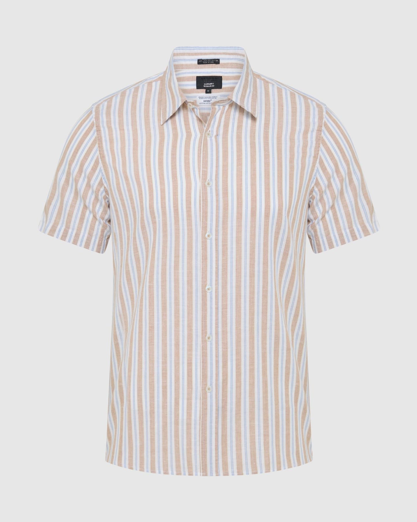 Leyton Short Sleeve Stripe Linen Shirt