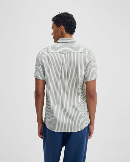 Leyton Short Sleeve Stripe Linen Shirt