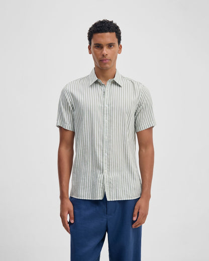 Leyton Short Sleeve Stripe Linen Shirt