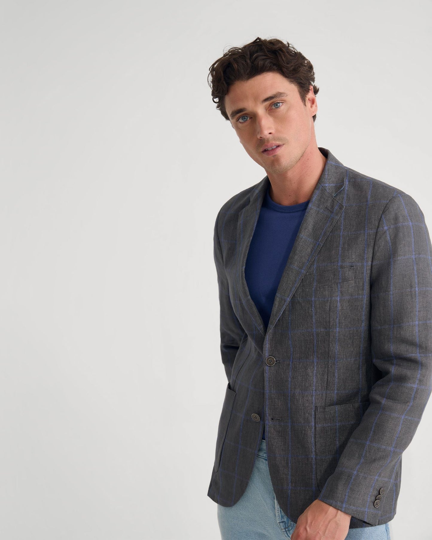 Milton Linen Check Blazer