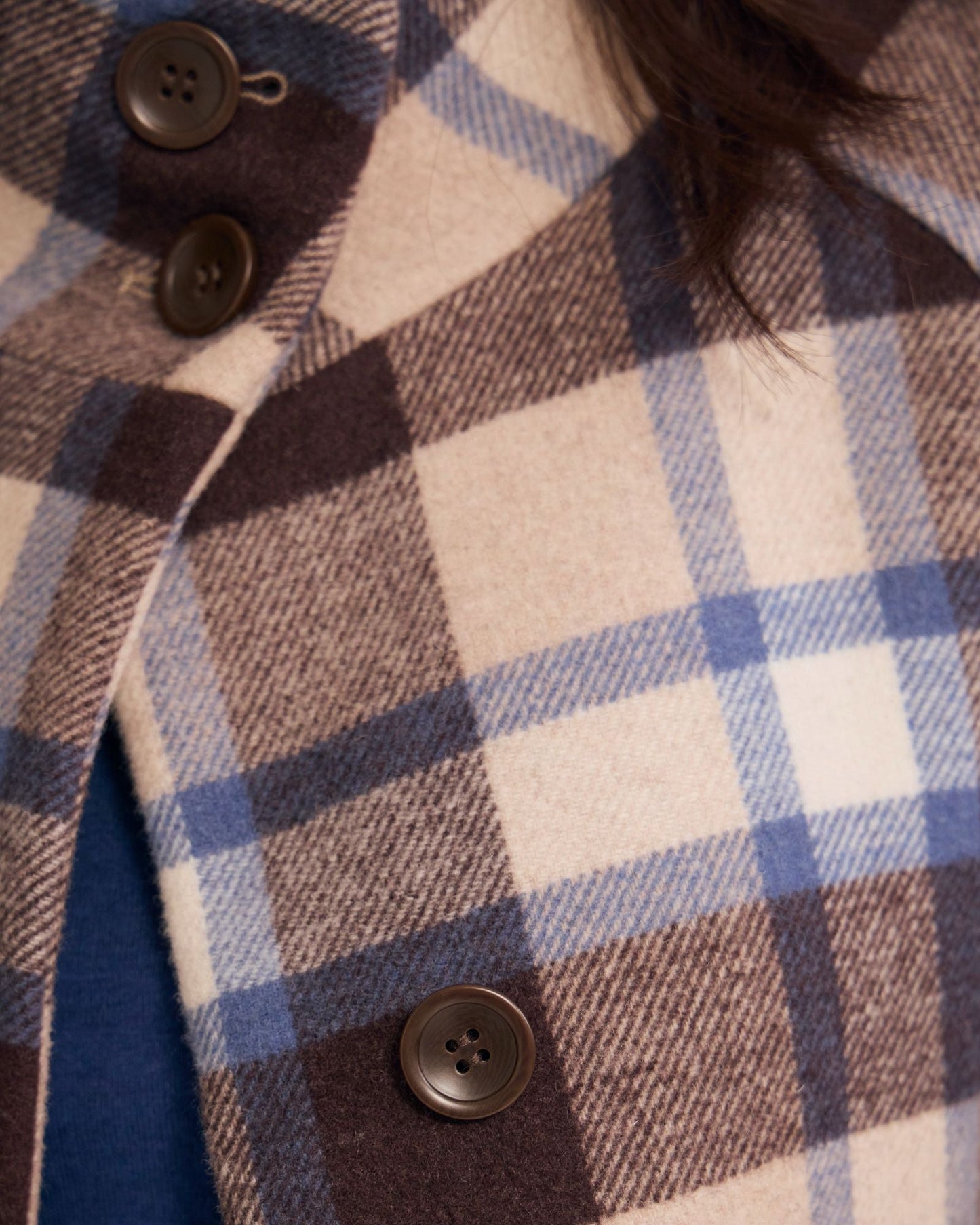 Edi Checked Funnel Collar Coat