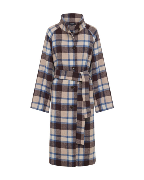 Edi Checked Funnel Collar Coat