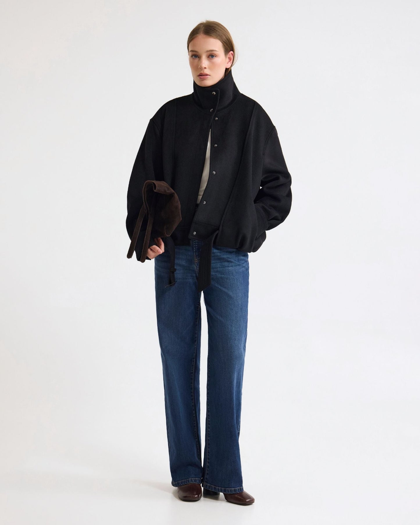 Emma Wool Blend Funnel Trm Jacket