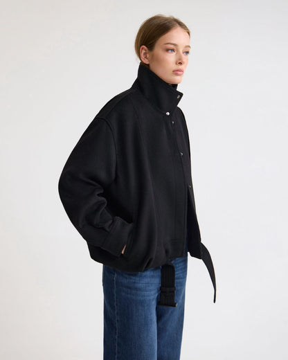 Emma Wool Blend Funnel Trm Jacket