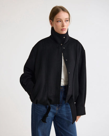 Emma Wool Blend Funnel Trm Jacket