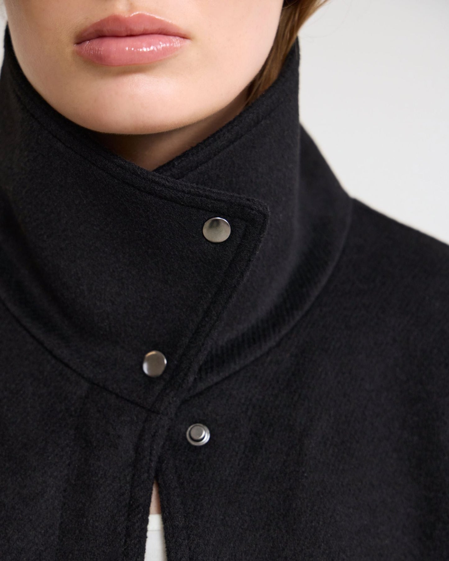 Emma Wool Blend Funnel Trm Jacket
