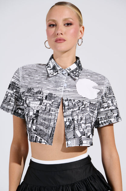 ALL AROUND THE WORLD BUTTON DOWN TOP