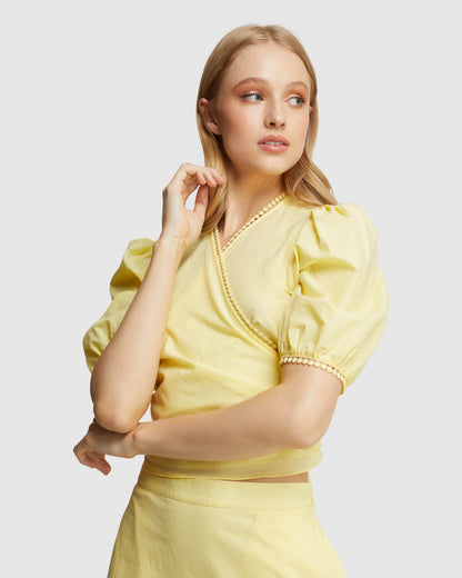 Fitzgerald Cotton Wrap Top