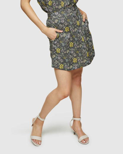Barron Cotton Paisley Print Skirt