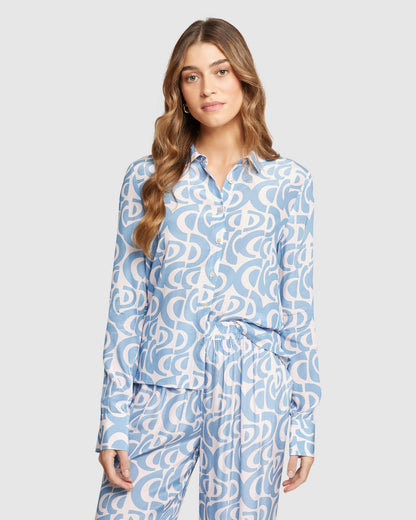 Poppy Geo Print Shirt
