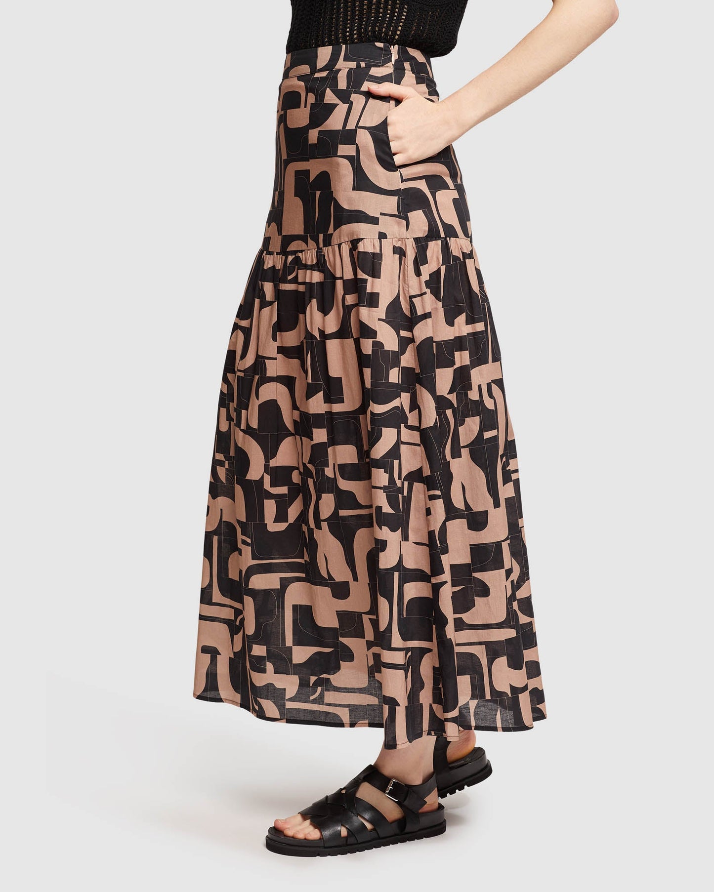 Olivia Geo Print Voile Skirt