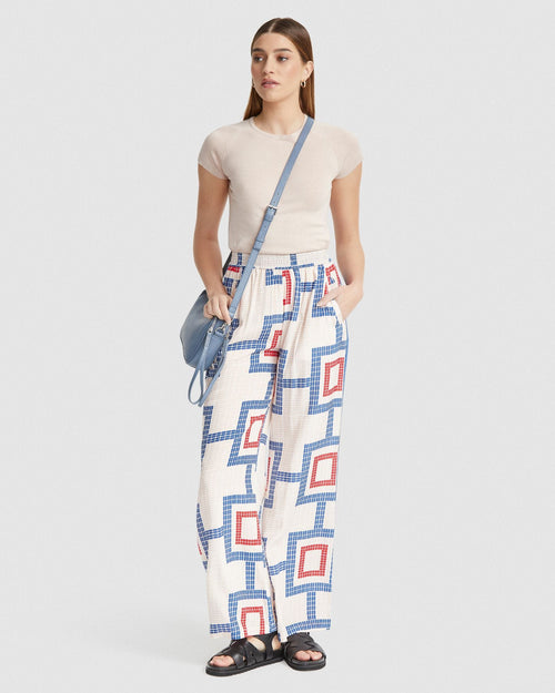 Chantel Wide Leg Pants Side Tape