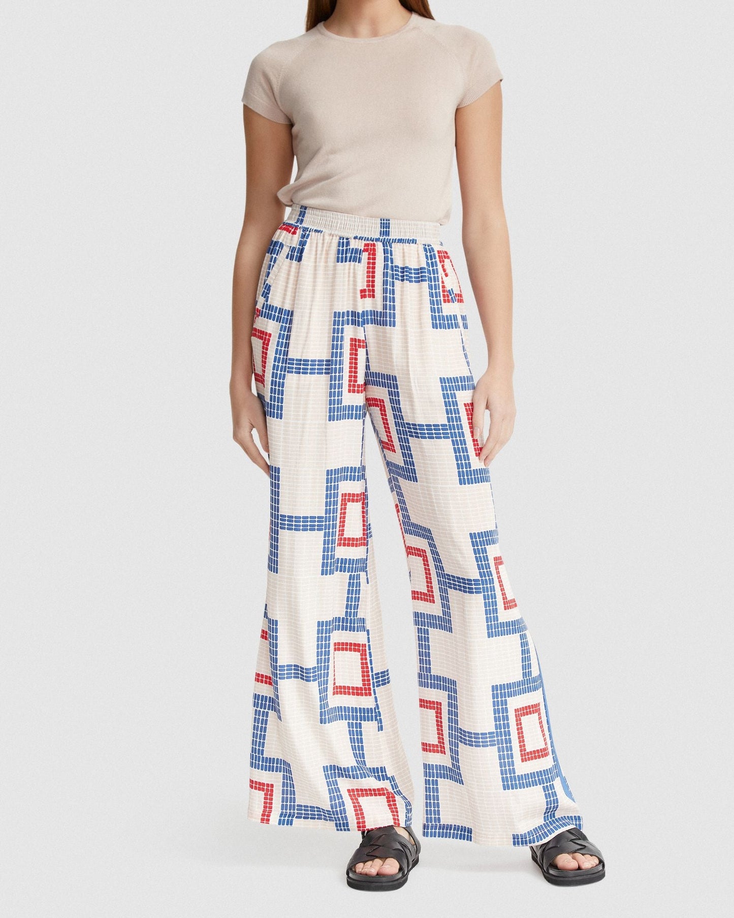 Chantel Wide Leg Pants Side Tape