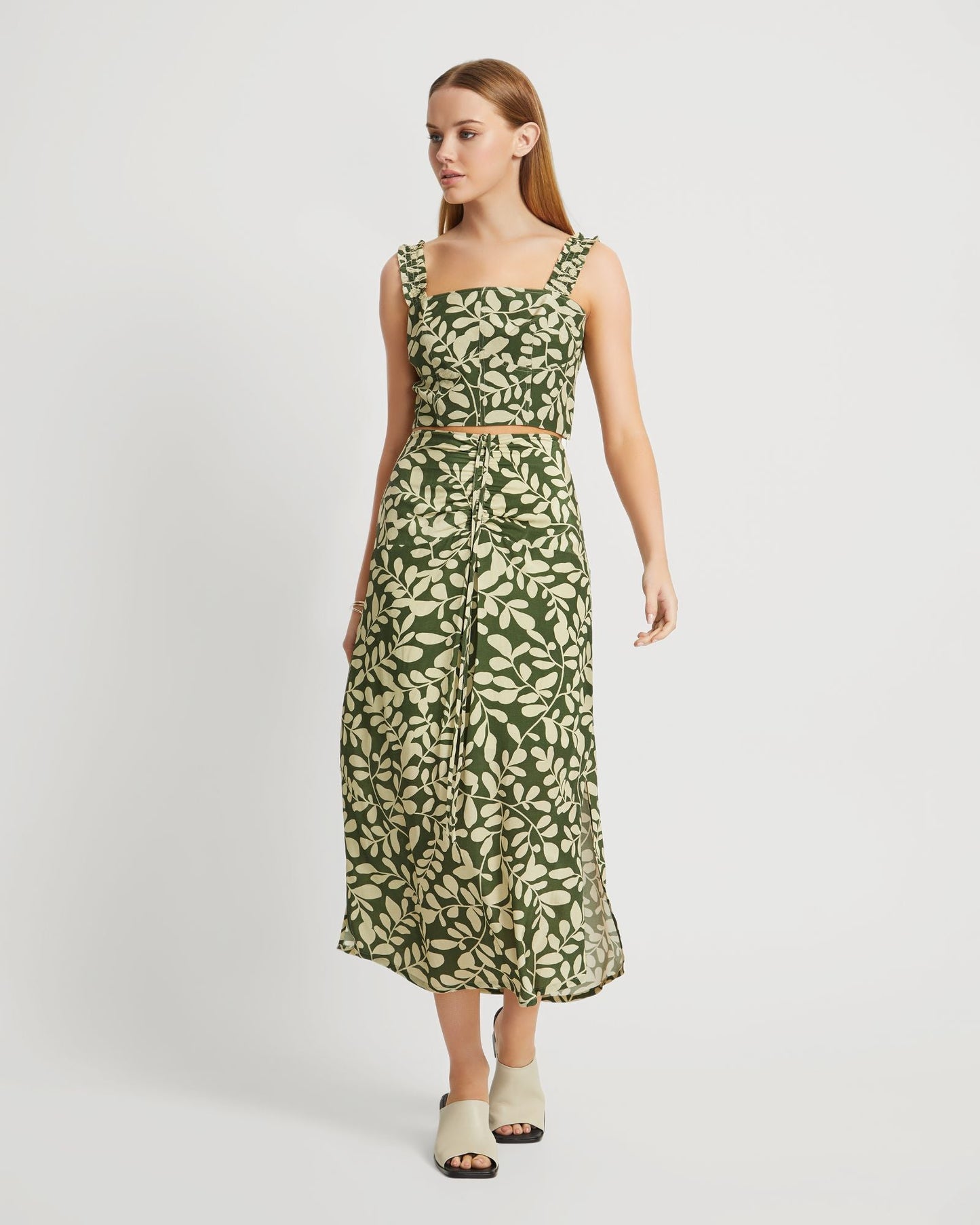 Avril Vine Print Bustier Top