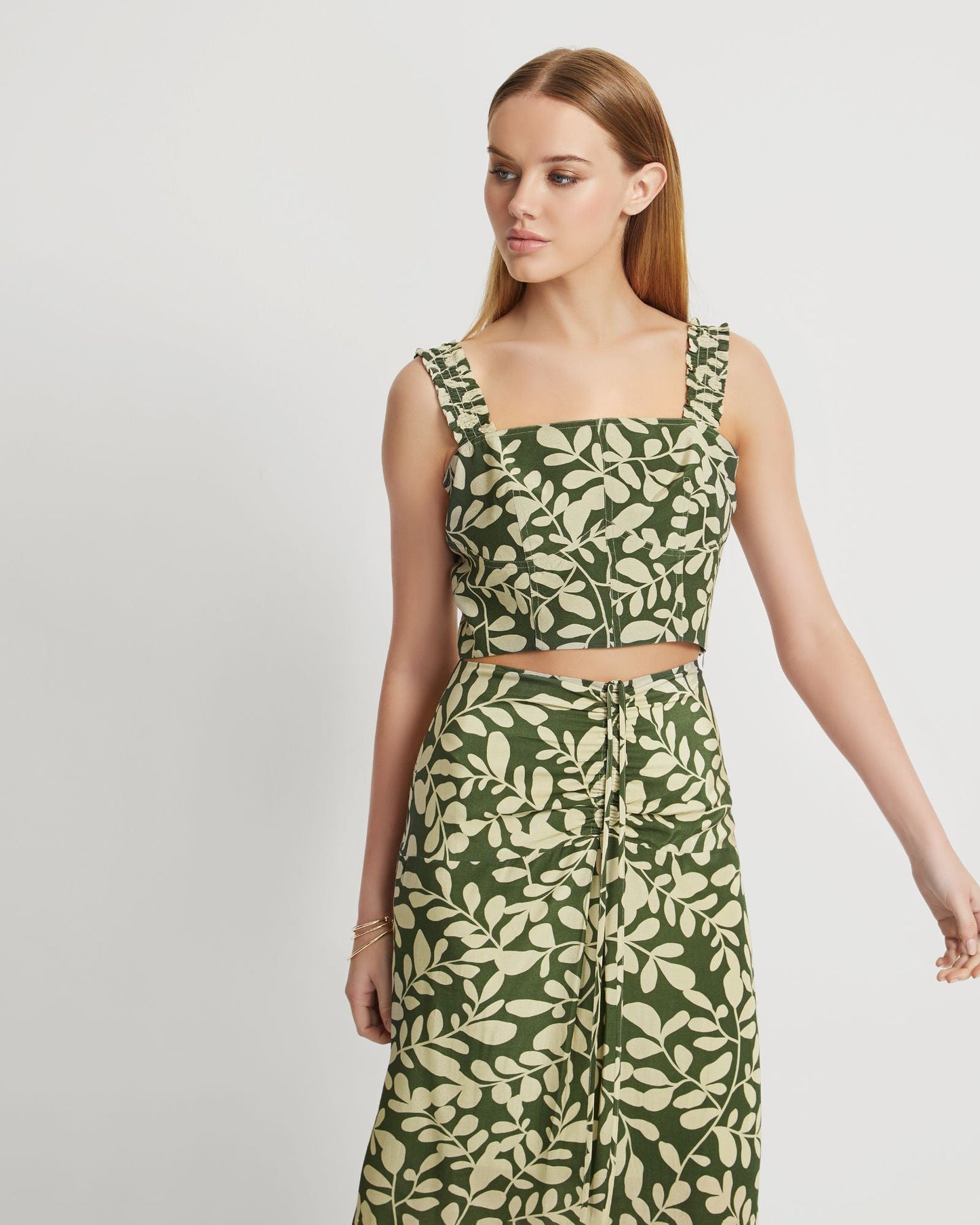 Avril Vine Print Bustier Top