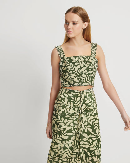 Avril Vine Print Bustier Top