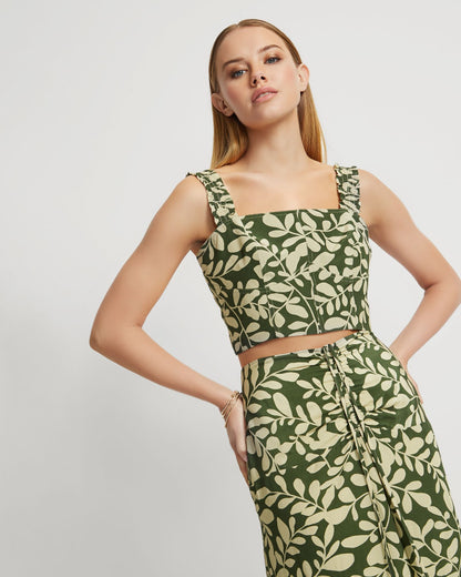Avril Vine Print Bustier Top