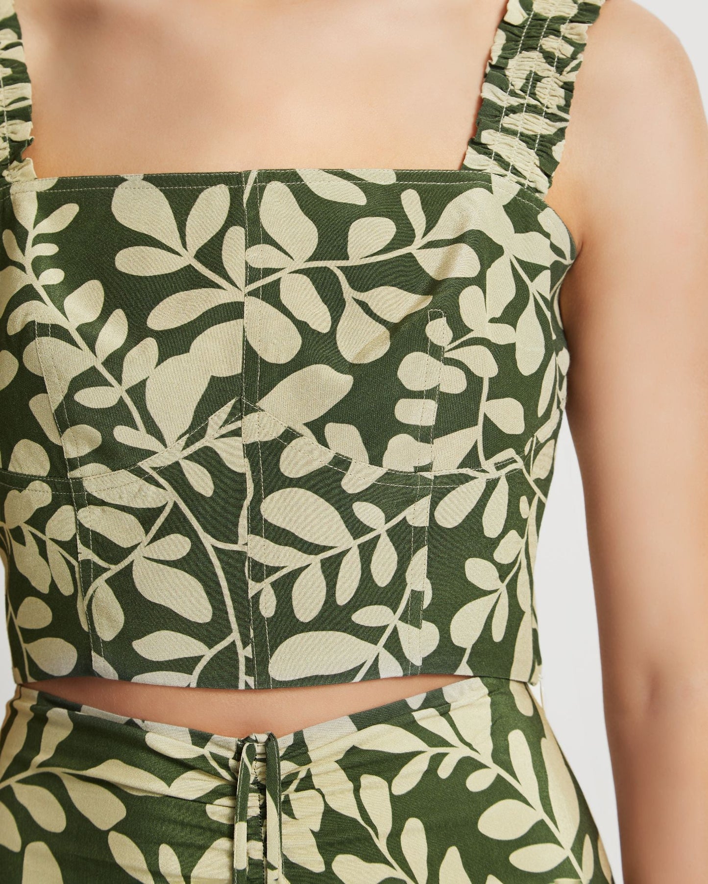 Avril Vine Print Bustier Top