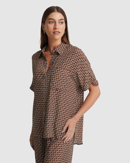 Jasmine Zigzag Short Sleeve Shirt