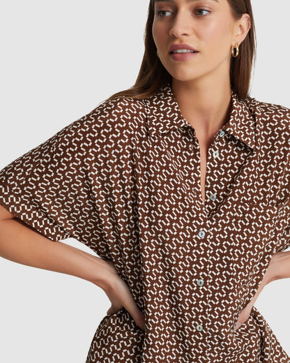 Jasmine Zigzag Short Sleeve Shirt