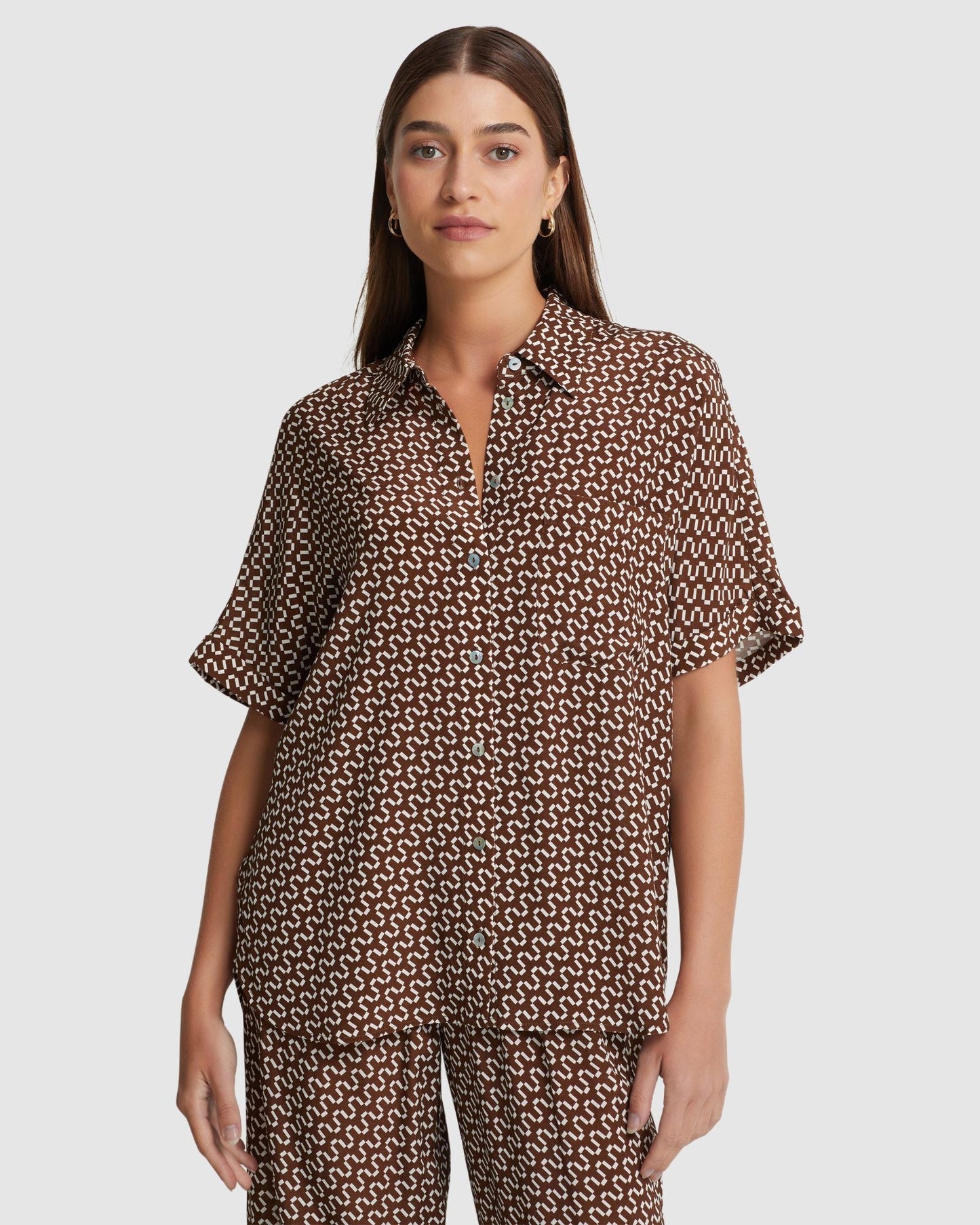 Jasmine Zigzag Short Sleeve Shirt