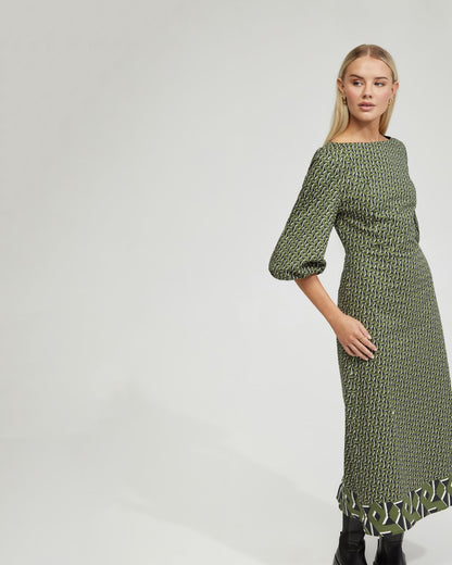Krista Boarder Print Dress