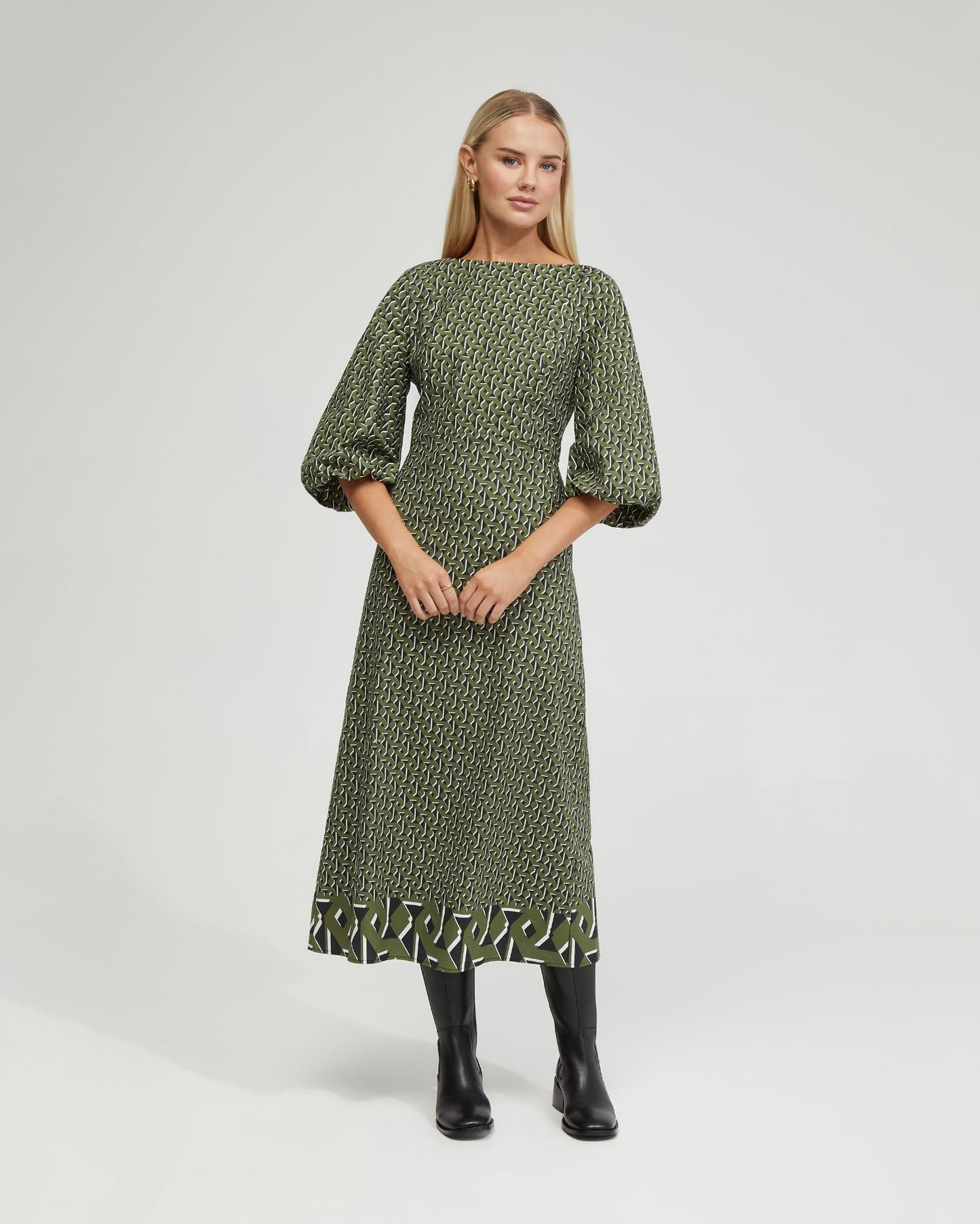 Krista Boarder Print Dress