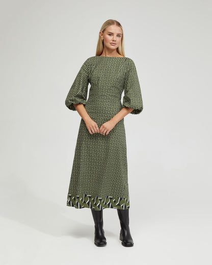 Krista Boarder Print Dress