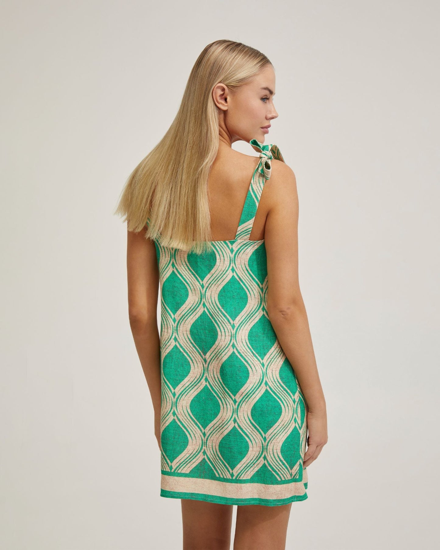 Emily Linen Blend Printed Dress