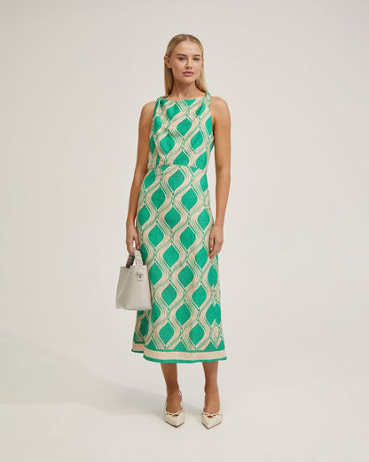Carrie Linen Blend Printed Dress