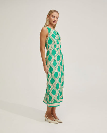 Carrie Linen Blend Printed Dress