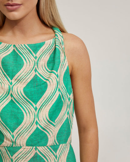 Carrie Linen Blend Printed Dress