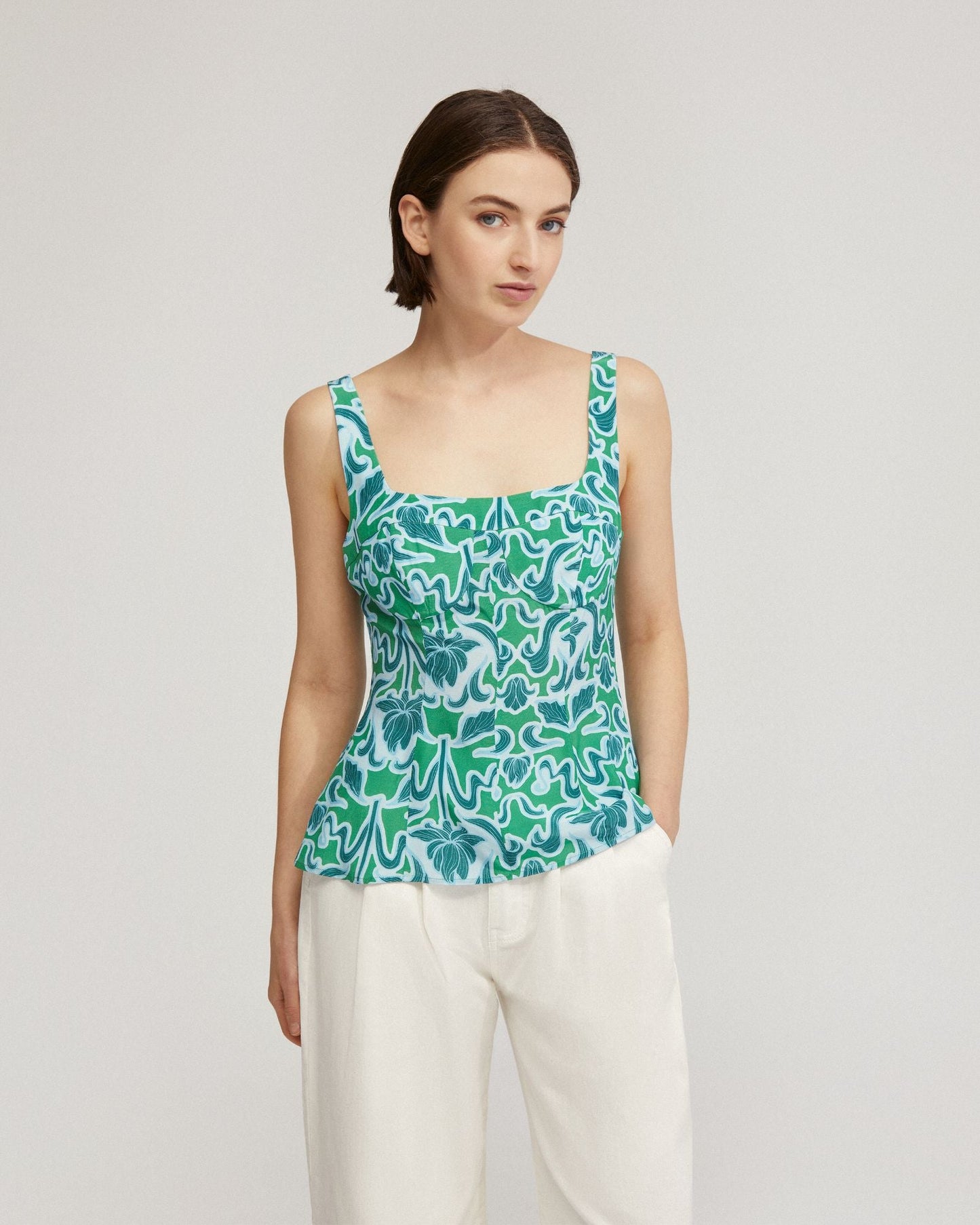 Jacqueline Printed Peplum Top