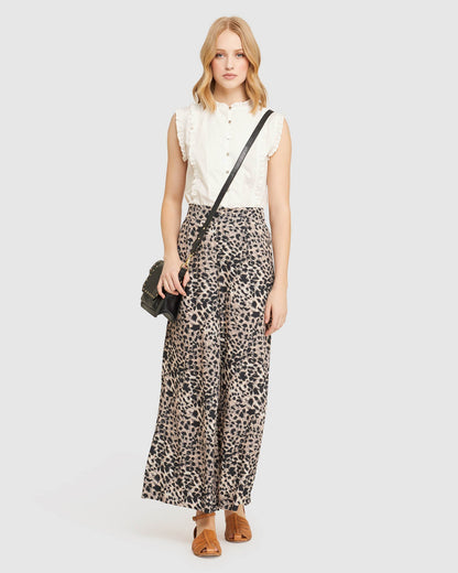 Kitty Wide Leg Animal Print Pants