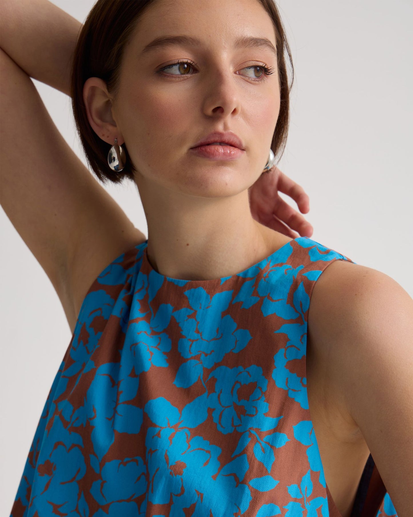 Clover Printed Cotton Shell Top