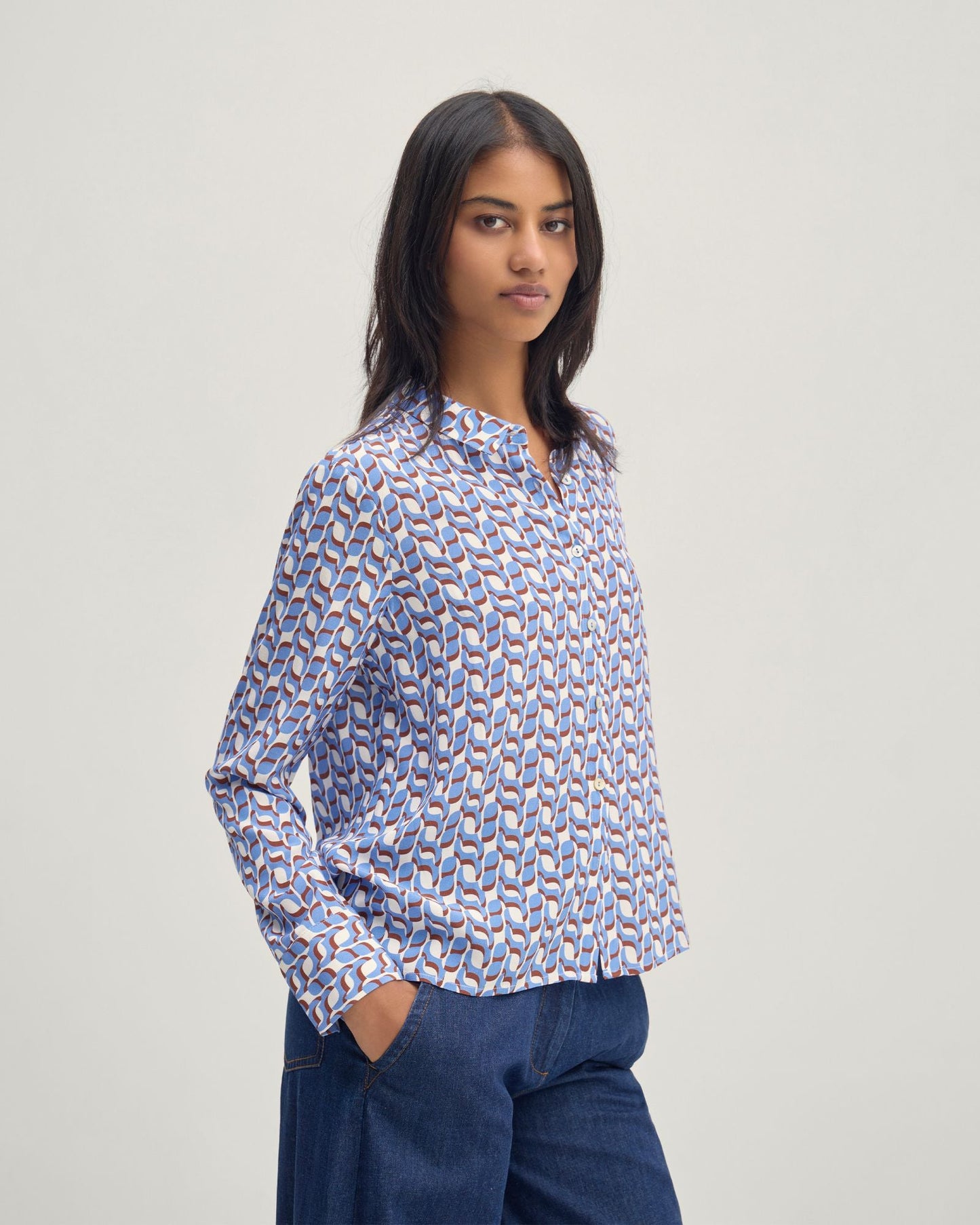 Poppy Geo Print Shirt