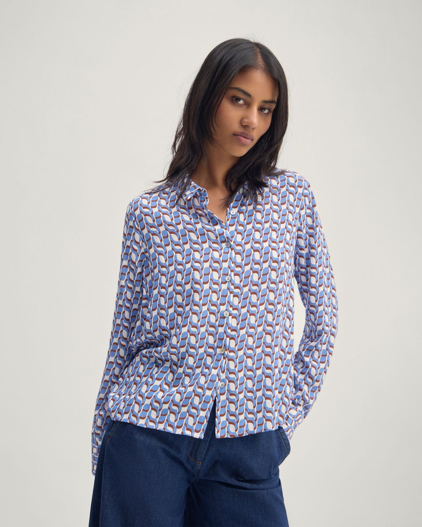 Poppy Geo Print Shirt