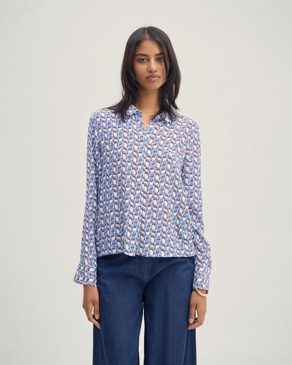 Poppy Geo Print Shirt