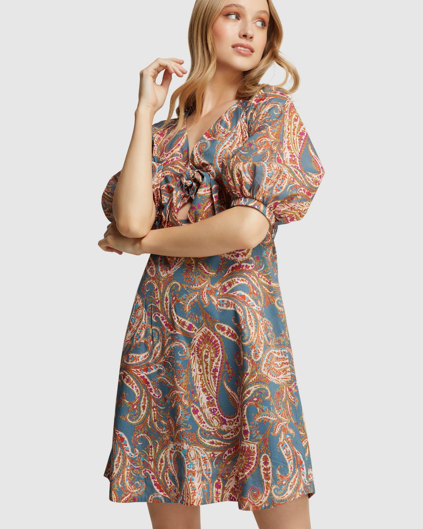 Dena Cotton Paisley Print Dress