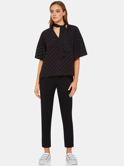 Persia Short Sleeve Striped Blousex