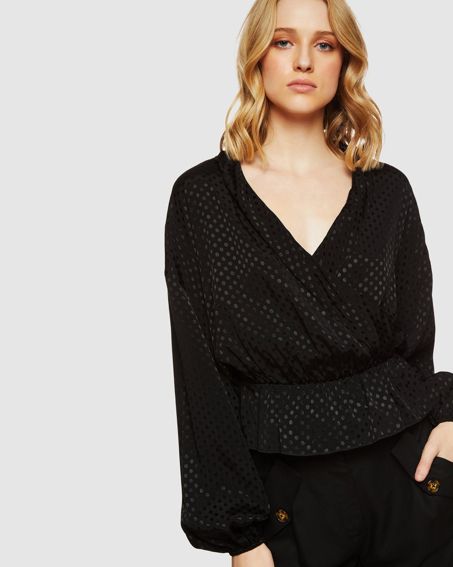 Lana Spot Wrap Front Top