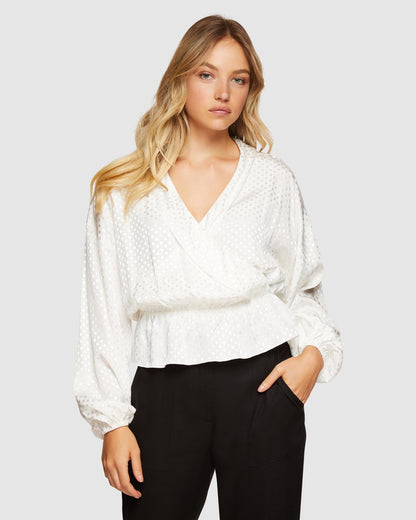 Lana Spot Wrap Front Top