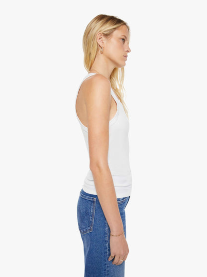 SPRWMN Rib Fitted Scooped Tank - White