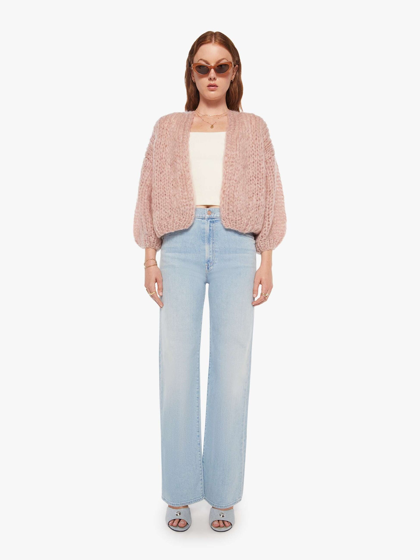 Maiami Mohair Bomber Cardigan - Antique Pink