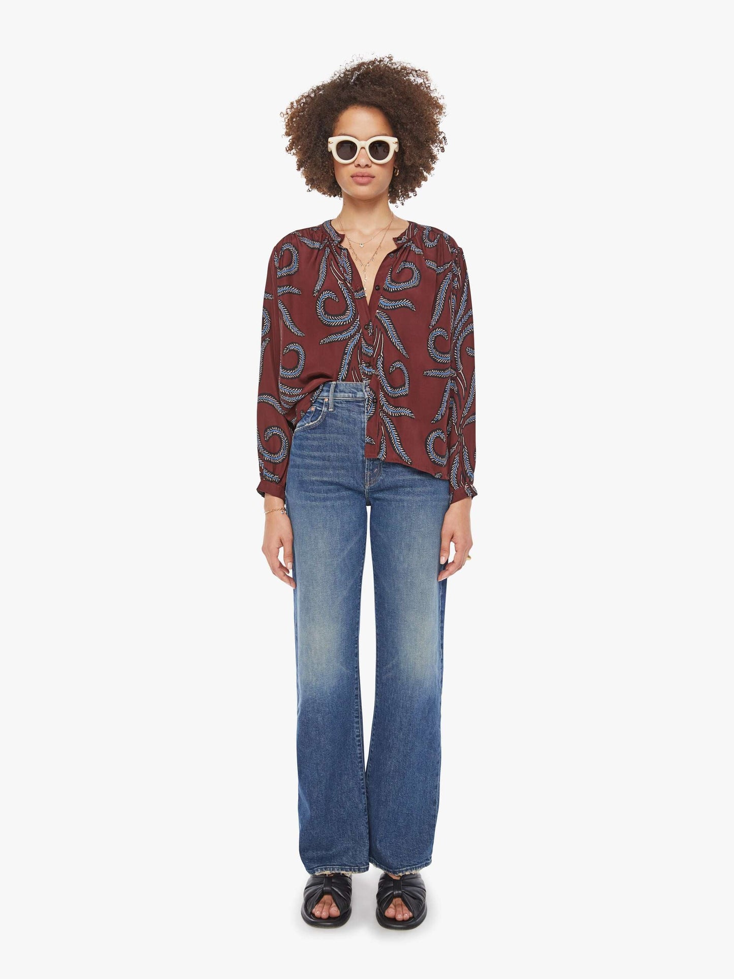 Natalie Martin Tolan Shirt - Feather Bordeaux