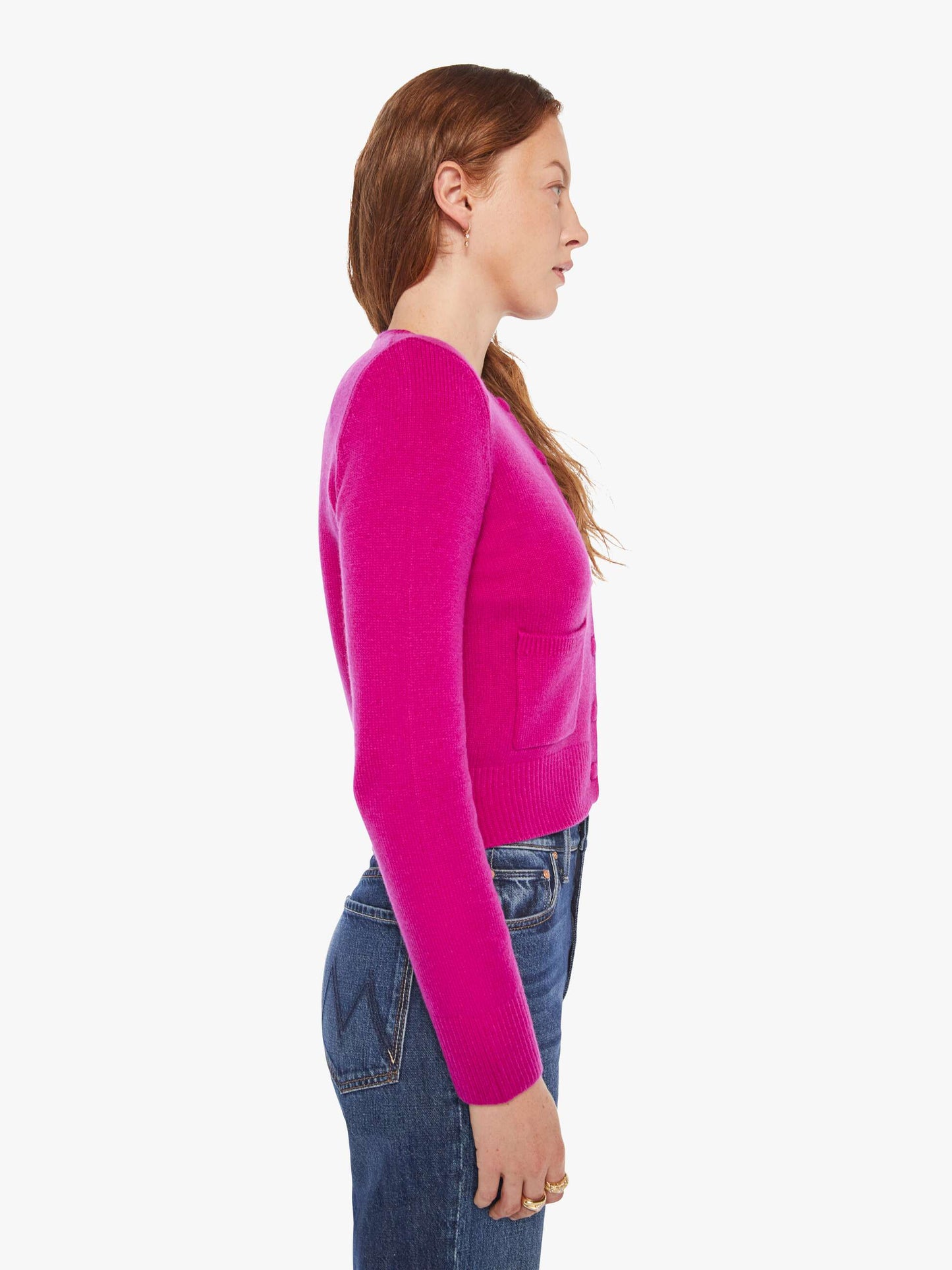 SABLYN Emilia Shoulder Pad Cardigan - Magenta