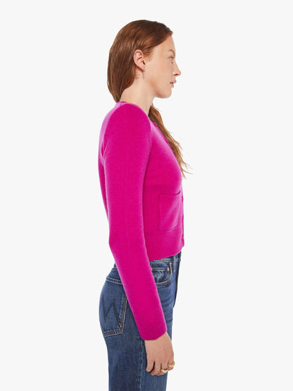 SABLYN Emilia Shoulder Pad Cardigan - Magenta