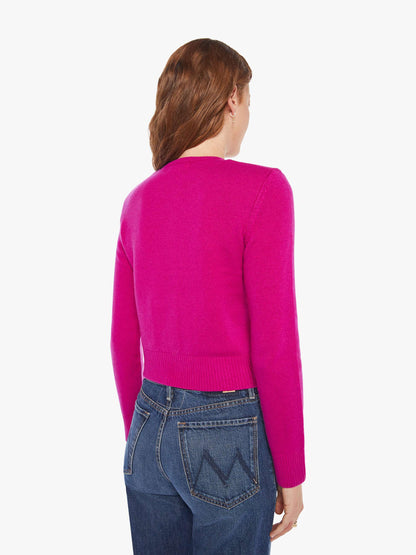 SABLYN Emilia Shoulder Pad Cardigan - Magenta