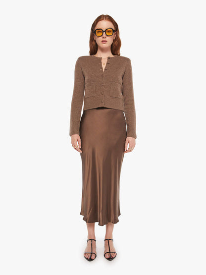 SABLYN Emilia Shoulder Pad Cardigan - Swiss Brown