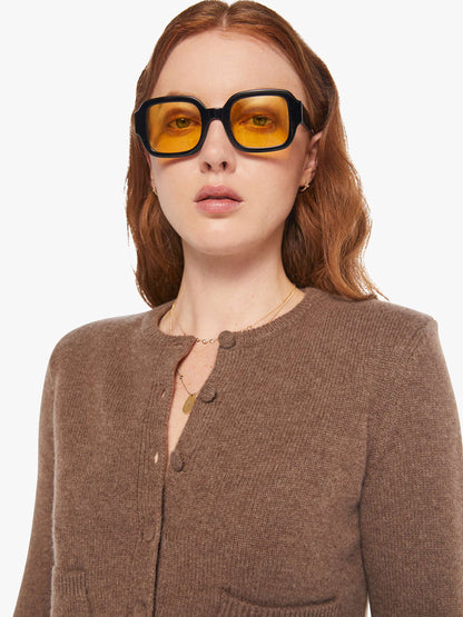 SABLYN Emilia Shoulder Pad Cardigan - Swiss Brown